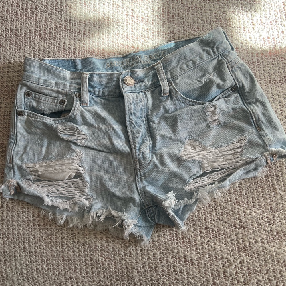 Light blue wash American eagle jean shorts size 4